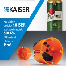 Kupte produkty KAISER a dostanete plechovku Plzně
