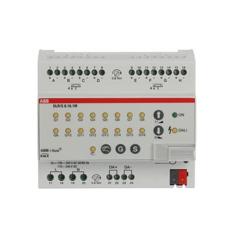 DLR/S8.16.1M Řadový kontrolér osvětlení KNX/DALI 1