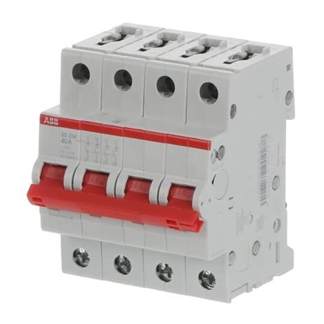 SD204/40 4 pólový odpínač; In: 40A; pro 253V AC/60V DC; dle IEC/EN 60947-3 3
