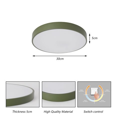 8592957174771 BG3717 LED Stropní svítidlo POOL LED/36W/230V 3000/4000/6000K 30 cm zelená 3