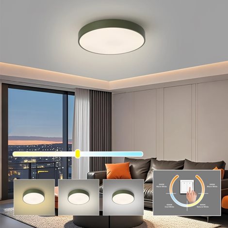 8592957174771 BG3717 LED Stropní svítidlo POOL LED/36W/230V 3000/4000/6000K 30 cm zelená 6