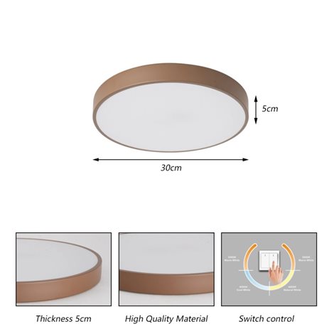 8592957174795 BG3719 LED Stropní svítidlo POOL LED/36W/230V 3000/4000/6000K 30 cm hnědá 3