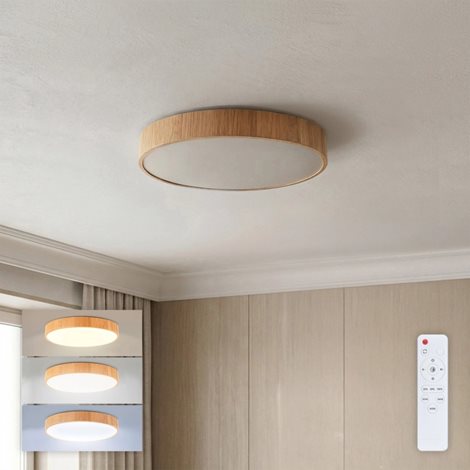 8592718046620 BG4060 LED Stmív. stropní svítidlo POOL LED/36W/230V pr. 30 cm dek. dřeva +DO 3