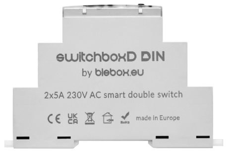 SwitchboxD Din - 2-kanálové WiFi relé
