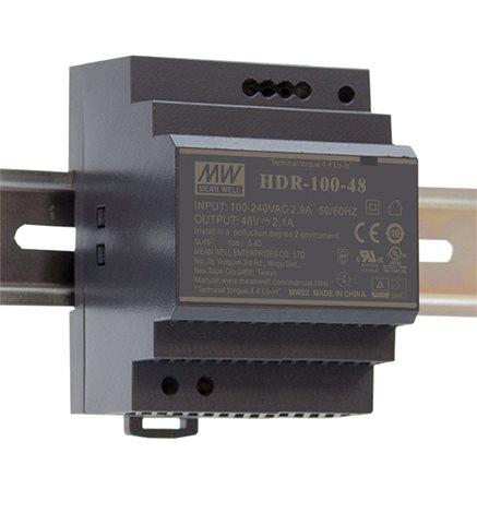 HDR-100-24N zdroj na DIN lištu 24V (nast. 21,6-29V) DC 4,2A 100W