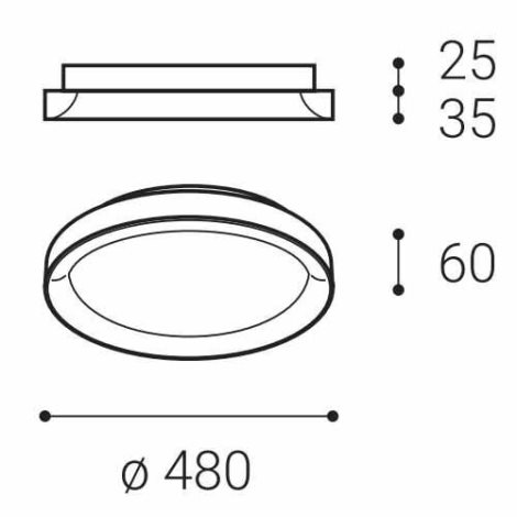 LED2 1271653DT BELLA SLIM 48, B TRIAC DIM 38W 2CCT 3000K/4000K 5