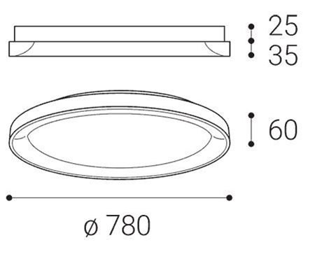 LED2 1271751DT BELLA SLIM 78, W TRIAC DIM 60W 2CCT 3000K/4000K 5