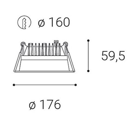 LED2 2250631D ZETA M, W DALI/PUSH DIM 25W 3000K 6