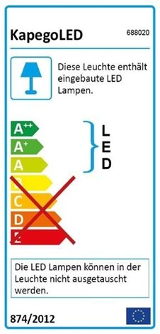 688020 KapegoLED Displayleuchte, Atis II, inklusive Leuchtmittel, Warmweiß, Weiß, 220-240V 7