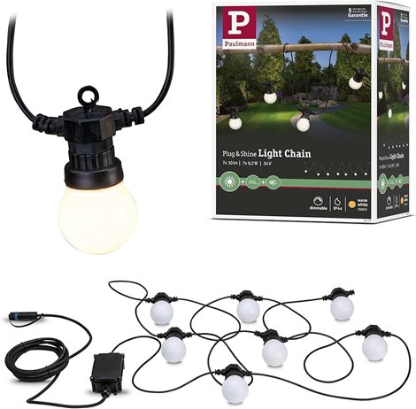 941.65 Plug&Shine světelný řetěz IP44 3000K 24V 7 žárovek 5