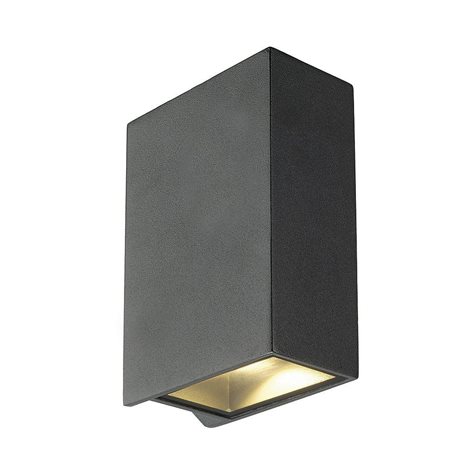 232445 QUAD 2 XL wall light, square,anthracite, 2x 3.2W COB LED,3000K, IP44, up/down 1