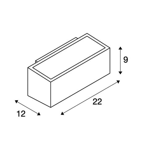 232485 BOX R7s wall lamp, square, antrazit, R7s, max. 80W, up-down 3