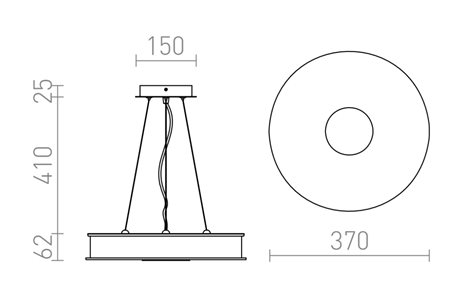 R10626 ASTERI závěsná satinované sklo/chrom 230V 2GX13 40W 3