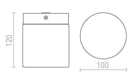 R12199 ESICA CYL stropní  opálové sklo/chrom 230V LED 6W IP44  3000K 5