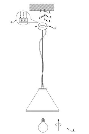 R12416 RADICAL závěsná beton 230V E27 28W 9