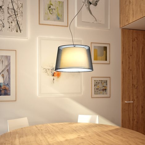 R12483 ESPLANADE závěsná černá/bílá chrom 230V E27 42W 10