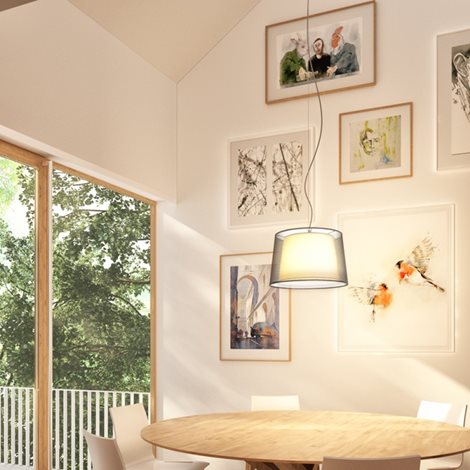 R12483 ESPLANADE závěsná černá/bílá chrom 230V E27 42W 12
