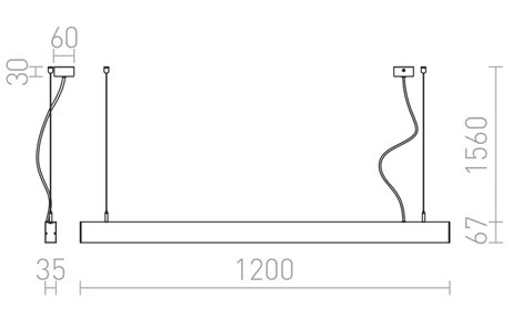 R12718 PESANTE 35 závěsná eloxovaný hliník 230V LED 40W 3000K 7