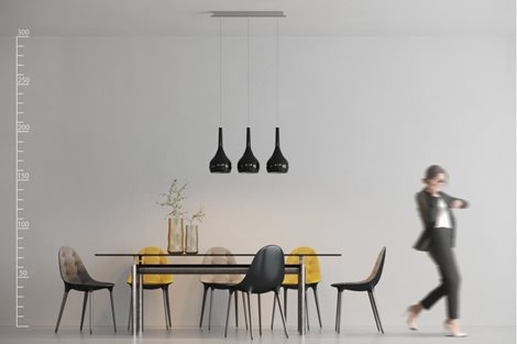 SOUL závěsné svítidlo 3x E27 60W bez zdroje 70cm IP20, černé 5