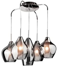 AMBER MILANO závěsné svítidlo 5x G9 40W bez zdroje 50cm IP20, chromové