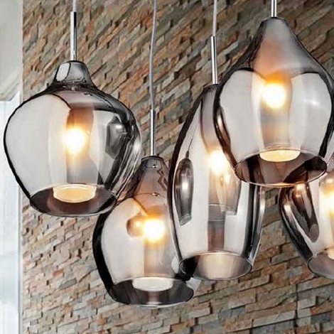 AMBER MILANO závěsné svítidlo 5x G9 40W bez zdroje 50cm IP20, chromové 5