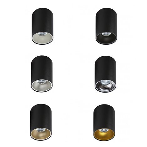 REMO přisazené bodové svítidlo 1x GU10 50W bez zdroje 9,5cm kulaté IP20, černé 6