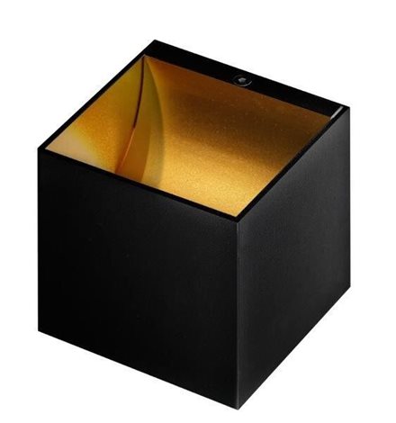 MARS nástěnné svítidlo 1x G9 40W bez zdroje 10cm hranaté IP20, černá/zlatá 1