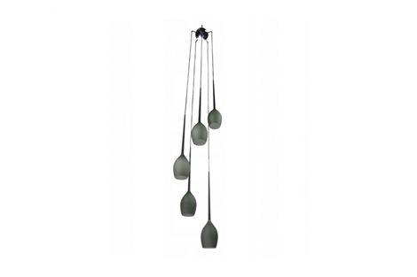 IZZA závěsné svítidlo 5x E14 50W bez zdroje 40cm IP20, olivové/černé 1