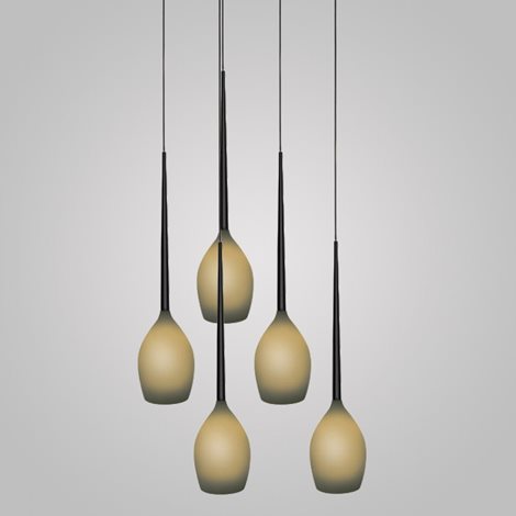IZZA závěsné svítidlo 5x E14 50W bez zdroje 40cm IP20, olivové/černé 4