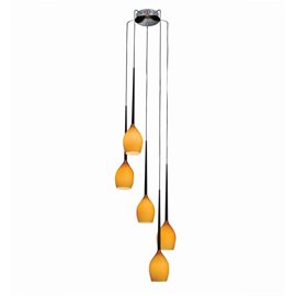IZZA závěsné svítidlo 5x E14 50W bez zdroje 40cm IP20, jantarové/černé