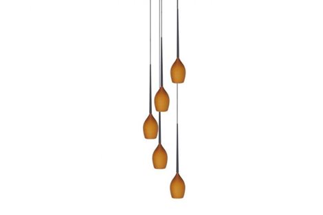 IZZA závěsné svítidlo 5x E14 50W bez zdroje 40cm IP20, jantarové/černé 3