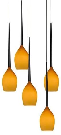 IZZA závěsné svítidlo 5x E14 50W bez zdroje 40cm IP20, jantarové/černé 4
