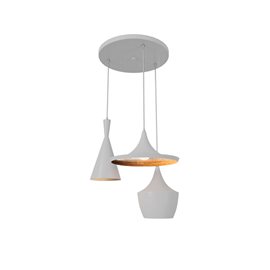 Mix závěsné svítidlo 3x E27 60W bez zdroje 70cm IP20, bílá/zlatá