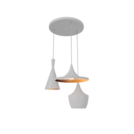 Mix závěsné svítidlo 3x E27 60W bez zdroje 70cm IP20, bílá/zlatá 1