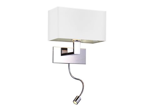 Martens nástěnné svítidlo 1x E27 60W bez zdroje + LED 1W 85lm 3000K 28cm IP20, bílé 1