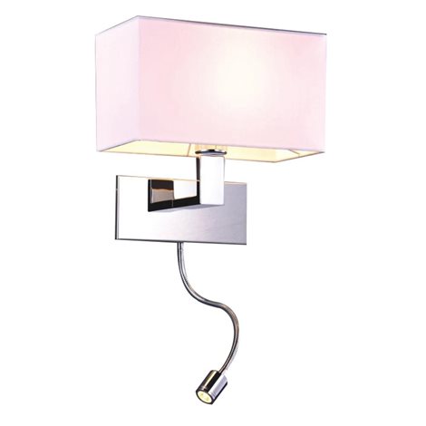 Martens nástěnné svítidlo 1x E27 60W bez zdroje + LED 1W 85lm 3000K 28cm IP20, bílé 2