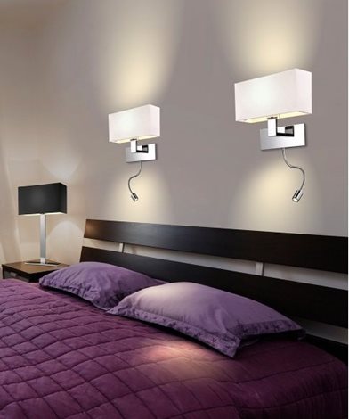Martens nástěnné svítidlo 1x E27 60W bez zdroje + LED 1W 85lm 3000K 28cm IP20, bílé 4