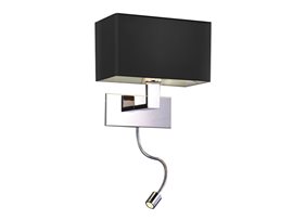 Martens nástěnné svítidlo 1x E27 60W bez zdroje + LED 1W 85lm 3000K 28cm IP20, černé