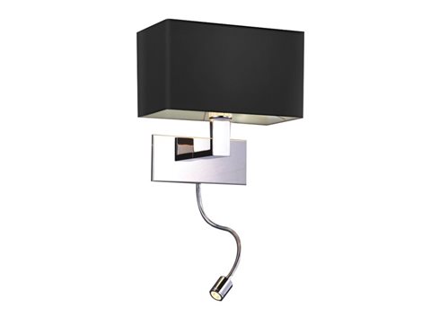 Martens nástěnné svítidlo 1x E27 60W bez zdroje + LED 1W 85lm 3000K 28cm IP20, černé 1