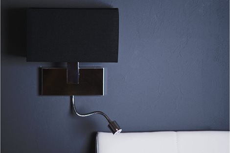 Martens nástěnné svítidlo 1x E27 60W bez zdroje + LED 1W 85lm 3000K 28cm IP20, černé 4
