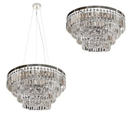 Salerno závěsné/stropní svítidlo 5x E14 40W bez zdroje 58cm IP20, chrom/křišťál