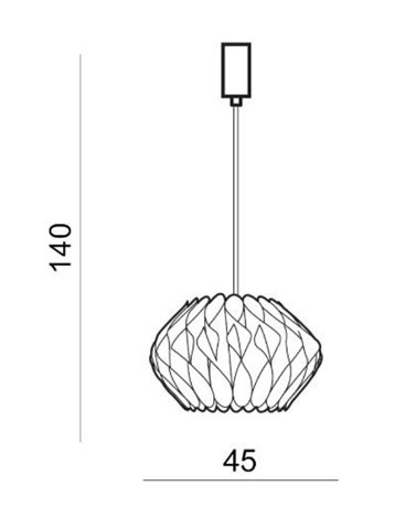 Ruben M závěsné svítidlo 1x E27 60W bez zdroje 45cm IP20, šedé 4