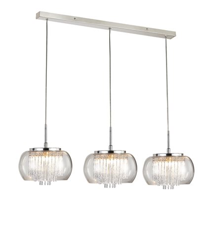 Rego 3 line závěsné svítidlo 3x G9 40W bez zdroje 90cm IP20, chromové 1