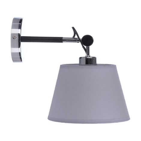 Zyta XS ALU nástěnná lampa s vypínačem 1x E27 60W bez zdroje IP20, chrom/šedá 3