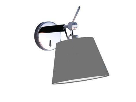 Zyta XS ALU nástěnná lampa s vypínačem 1x E27 60W bez zdroje IP20, chrom/šedá 1
