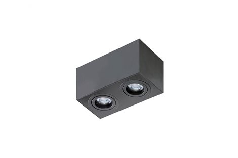 Brant 2 přisazené svítidlo 2x GU10 50W bez zdroje 18cm hranaté IP20, černé 2