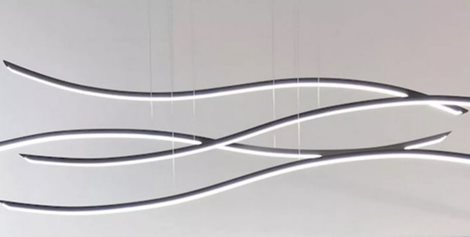 Waves závěsné svítidlo LED 70W 4900lm 3000K stmívatelné 123cm IP20, černé 2