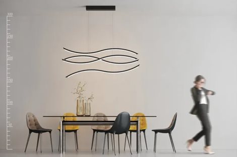 WAVES závěsné svítidlo LED 70W 4900lm 3000K 123cm IP20, zlaté 5