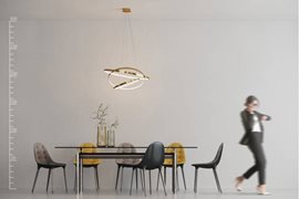 Wheel závěsné svítidlo LED 80W 4800lm 3000K stmívatelné 75cm IP20, zlaté
