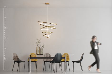 Wheel závěsné svítidlo LED 140W 8400lm 3000K stmívatelné 85cm IP20, zlaté 4